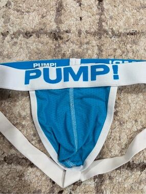 PUMP! Men’s Blue Athletic Jockstrap Brief with White Trim